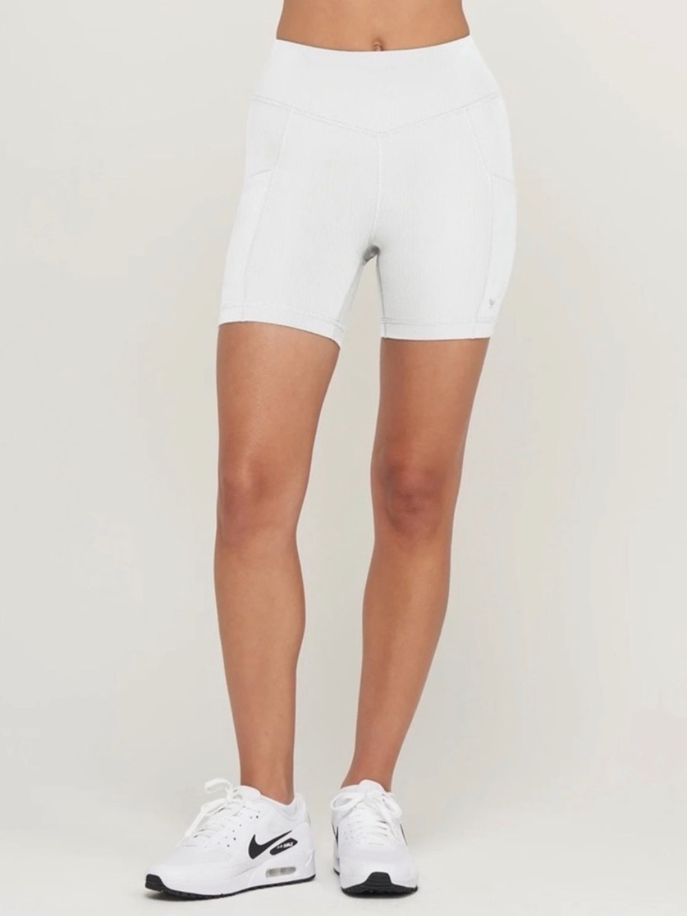 Bad Birdie Biker Golf Tennis Athletic Shorts Cattail Whisper White Cream Size M